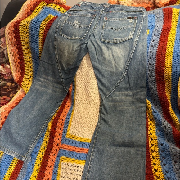 Energie Jeans Adult (31x31) bootcut Blue Distressed Italy Mens - Picture 2 of 5